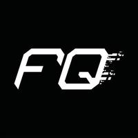 Designvorlage für fq-Logo-Monogramm mit abstrakter Geschwindigkeitstechnologie vektor