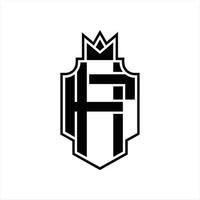 hf logotyp monogram design mall vektor