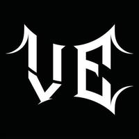 ve-Logo-Monogramm mit abstrakter Form-Design-Vorlage vektor