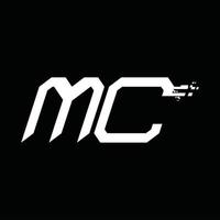 mc logotyp monogram abstrakt hastighet teknologi design mall vektor
