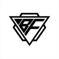 bf logotyp monogram med triangel och sexhörning mall vektor