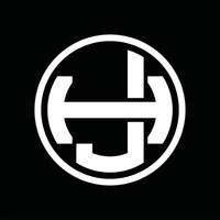 jh-Logo-Monogramm-Design-Vorlage vektor