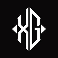 xg logotyp monogram med skydda form isolerat design mall vektor