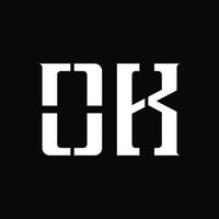 ok logotyp monogram med mitten skiva design mall vektor