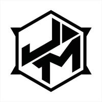 jm logotyp monogram design mall vektor