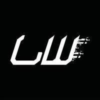 Lw-Logo-Monogramm abstrakte Geschwindigkeitstechnologie-Designvorlage vektor