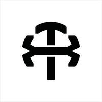 tx-Logo-Monogramm-Design-Vorlage vektor