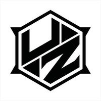 uz-Logo-Monogramm-Design-Vorlage vektor