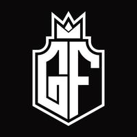 gf logotyp monogram design mall vektor