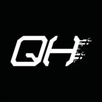 qh-Logo-Monogramm abstrakte Geschwindigkeitstechnologie-Designvorlage vektor