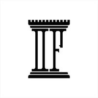 df logotyp monogram med pelare form design mall vektor