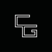 cg logotyp monogram med linje stil design mall vektor
