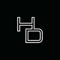 HD-Logo-Monogramm mit Linienstil-Designvorlage vektor