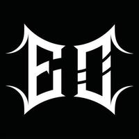 eo-Logo-Monogramm mit abstrakter Form-Design-Vorlage vektor