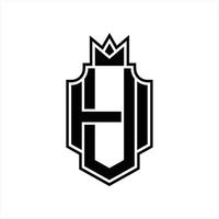 uh logotyp monogram design mall vektor