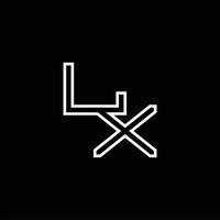 lx logotyp monogram med linje stil design mall vektor