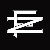 zf logotyp monogram med årgång överlappande länkad stil design mall vektor