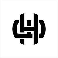 H w logotyp monogram design mall vektor