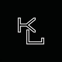 kl-Logo-Monogramm mit Linienstil-Designvorlage vektor