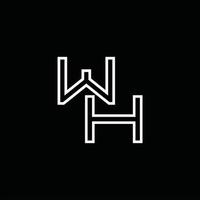 wh-Logo-Monogramm mit Linienstil-Designvorlage vektor