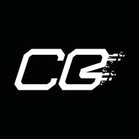 Designvorlage für cb-Logo-Monogramm mit abstrakter Geschwindigkeitstechnologie vektor