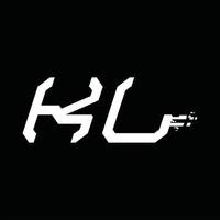 kl logotyp monogram abstrakt hastighet teknologi design mall vektor