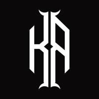 kr logotyp monogram med horn form design mall vektor