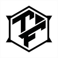 tf logotyp monogram design mall vektor