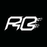Designvorlage für rb-Logo-Monogramm mit abstrakter Geschwindigkeitstechnologie vektor