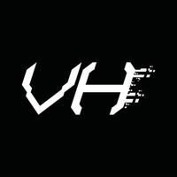 Vh-Logo-Monogramm abstrakte Geschwindigkeitstechnologie-Designvorlage vektor