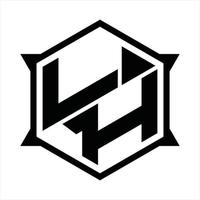 lh-Logo-Monogramm-Design-Vorlage vektor