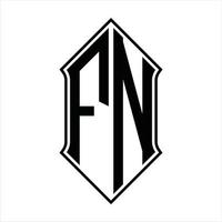 fn logotyp monogram med sköldform och översikt design mall vektor ikon abstrakt