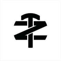 tz-Logo-Monogramm-Designvorlage vektor