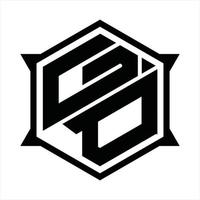 GD-Logo-Monogramm-Designvorlage vektor