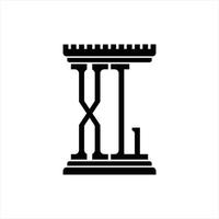 XL-Logo-Monogramm mit Designvorlage in Säulenform vektor