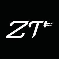 Designvorlage für zt-Logo-Monogramm mit abstrakter Geschwindigkeitstechnologie vektor