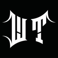 wt-Logo-Monogramm mit abstrakter Form-Design-Vorlage vektor