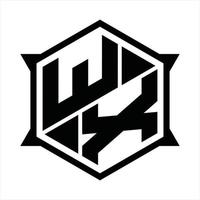 wx-Logo-Monogramm-Designvorlage vektor