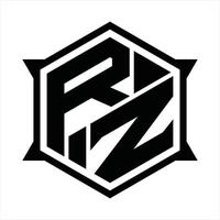 rz logotyp monogram design mall vektor