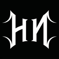 hn-Logo-Monogramm mit abstrakter Form-Design-Vorlage vektor