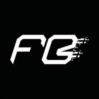 Designvorlage für fb-Logo-Monogramm mit abstrakter Geschwindigkeitstechnologie vektor
