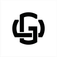 gu logotyp monogram design mall vektor