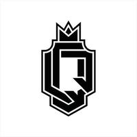 qq logotyp monogram design mall vektor