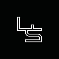 ls logotyp monogram med linje stil design mall vektor
