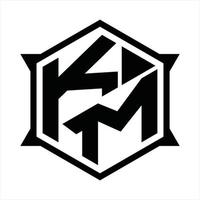 km-Logo-Monogramm-Designvorlage vektor