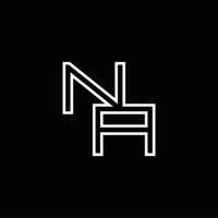na-Logo-Monogramm mit Linienstil-Designvorlage vektor
