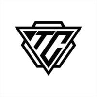 tc-Logo-Monogramm mit Dreieck und Sechseck-Vorlage vektor