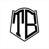 tb-Logo-Monogramm mit Schildform-Entwurfsvorlage vektor