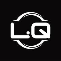 lq-logo-monogramm mit kreis abgerundeter scheibenform-designvorlage vektor