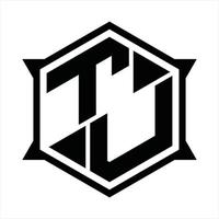 tu-Logo-Monogramm-Design-Vorlage vektor